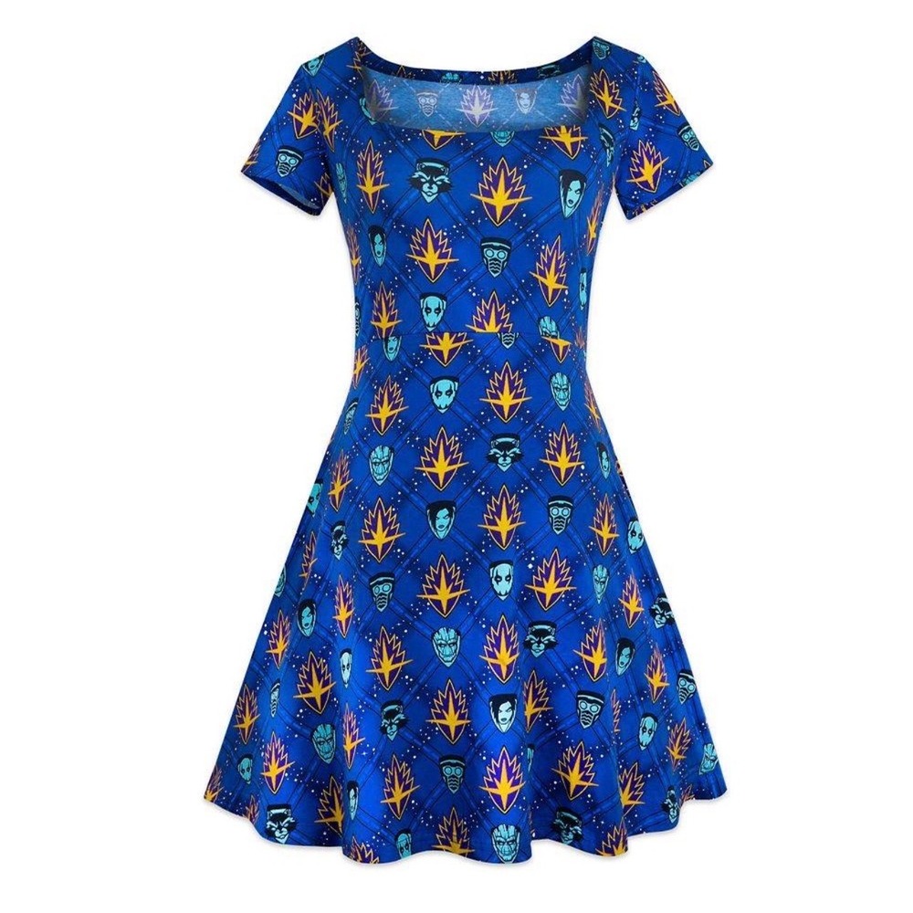 Cakeworthy Marvel Guardians of the Galaxy Skater Dress Womens XL Allover Print